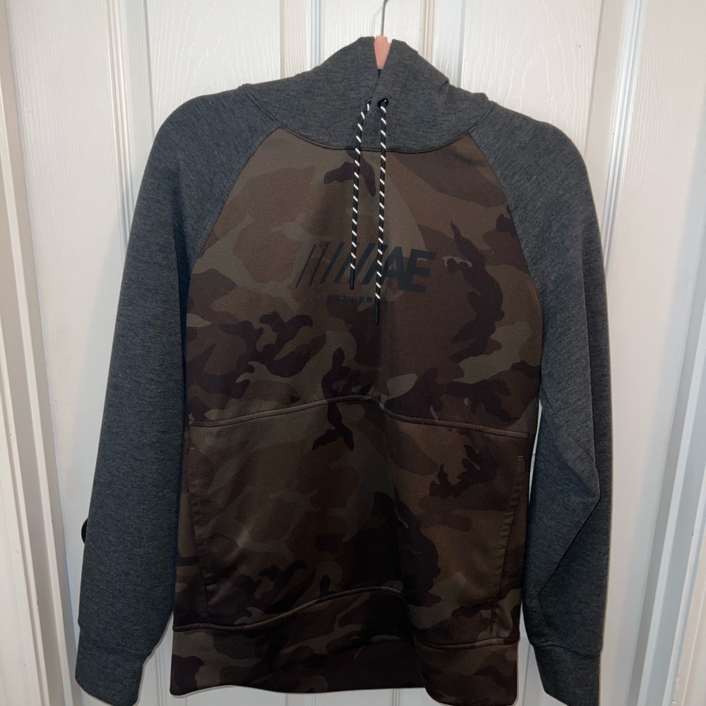 American Eagle Outfitters women’s Camouflage and Dark Gray Hoodie